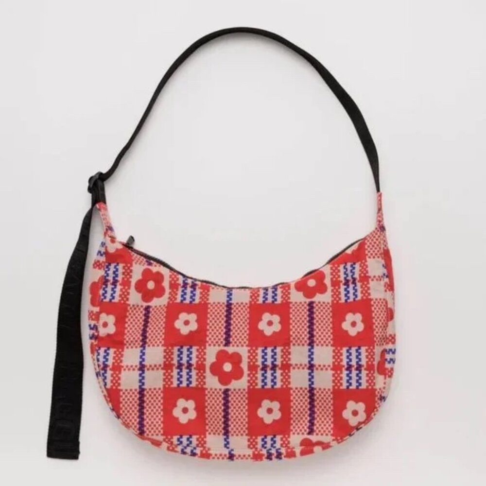 BAGGU x Sandy Liang Crescent Bag Medium - Flower Market Plaid BNWT